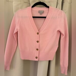 J. Crew Soft Pink Cashmere Cardigan Sweater